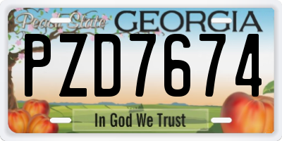 GA license plate PZD7674