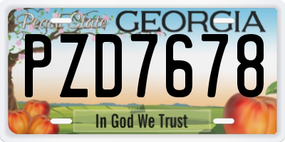 GA license plate PZD7678
