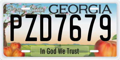 GA license plate PZD7679