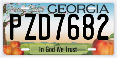 GA license plate PZD7682