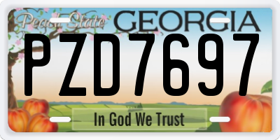 GA license plate PZD7697
