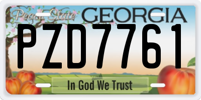 GA license plate PZD7761
