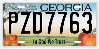 GA license plate PZD7763