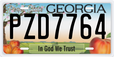 GA license plate PZD7764