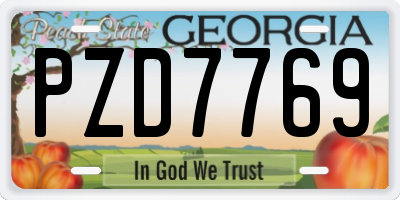 GA license plate PZD7769