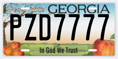 GA license plate PZD7777