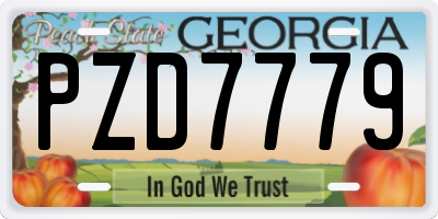 GA license plate PZD7779