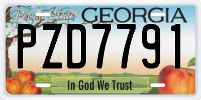 GA license plate PZD7791