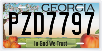GA license plate PZD7797