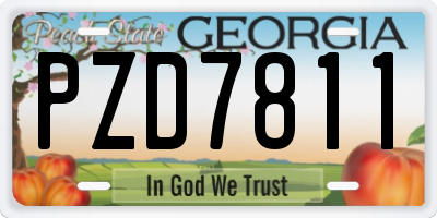 GA license plate PZD7811