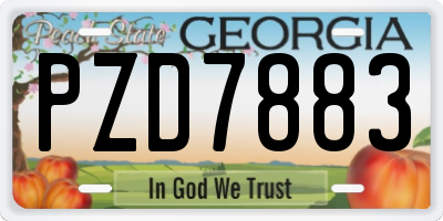 GA license plate PZD7883