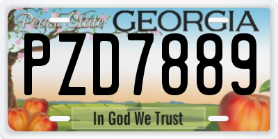 GA license plate PZD7889