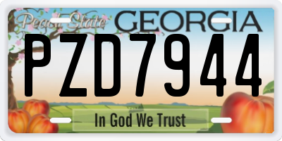 GA license plate PZD7944