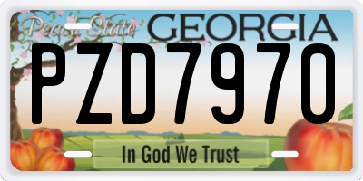 GA license plate PZD7970