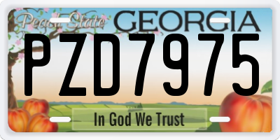 GA license plate PZD7975