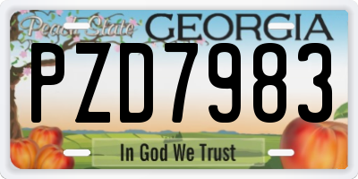 GA license plate PZD7983
