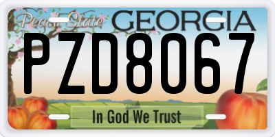 GA license plate PZD8067