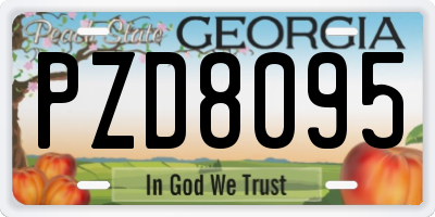 GA license plate PZD8095