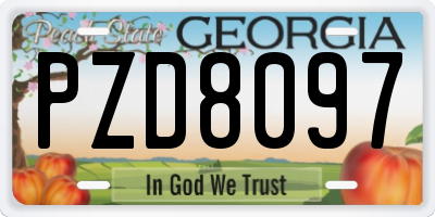 GA license plate PZD8097