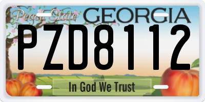 GA license plate PZD8112
