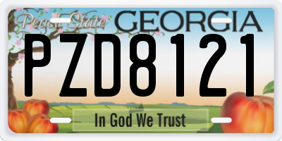GA license plate PZD8121