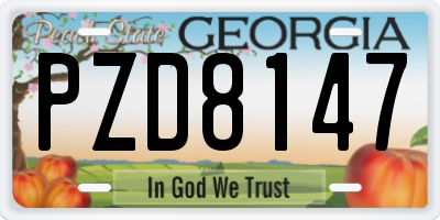 GA license plate PZD8147