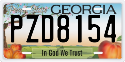 GA license plate PZD8154
