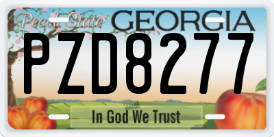GA license plate PZD8277