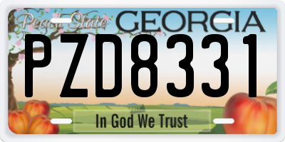 GA license plate PZD8331
