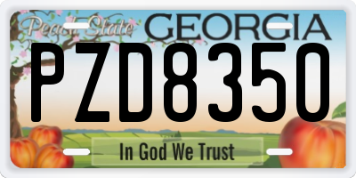 GA license plate PZD8350