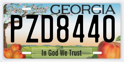GA license plate PZD8440