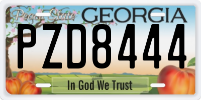 GA license plate PZD8444