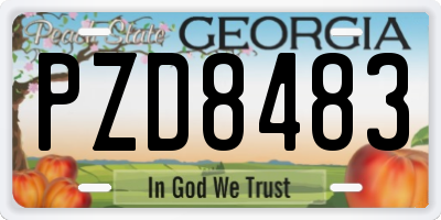 GA license plate PZD8483