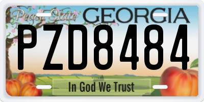 GA license plate PZD8484