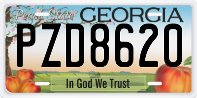 GA license plate PZD8620