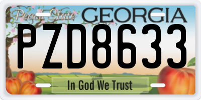 GA license plate PZD8633