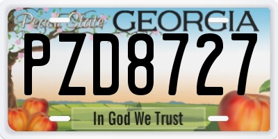GA license plate PZD8727