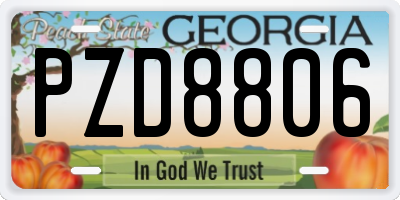 GA license plate PZD8806