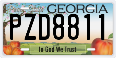 GA license plate PZD8811