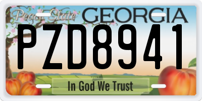 GA license plate PZD8941