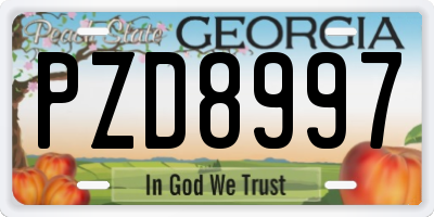 GA license plate PZD8997
