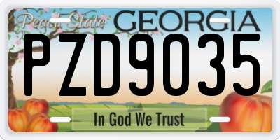 GA license plate PZD9035