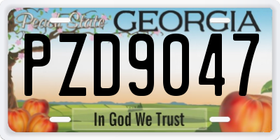 GA license plate PZD9047
