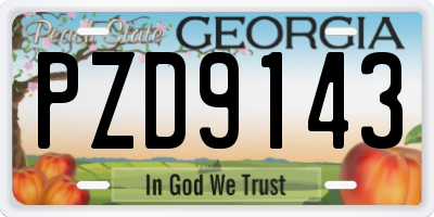 GA license plate PZD9143