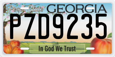 GA license plate PZD9235