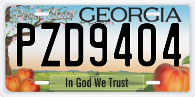 GA license plate PZD9404