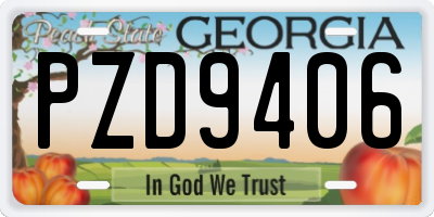 GA license plate PZD9406