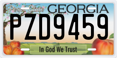 GA license plate PZD9459