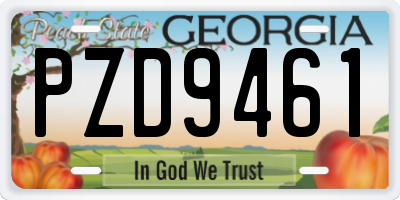 GA license plate PZD9461