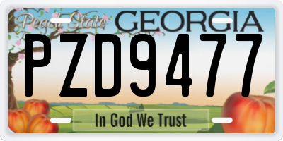 GA license plate PZD9477
